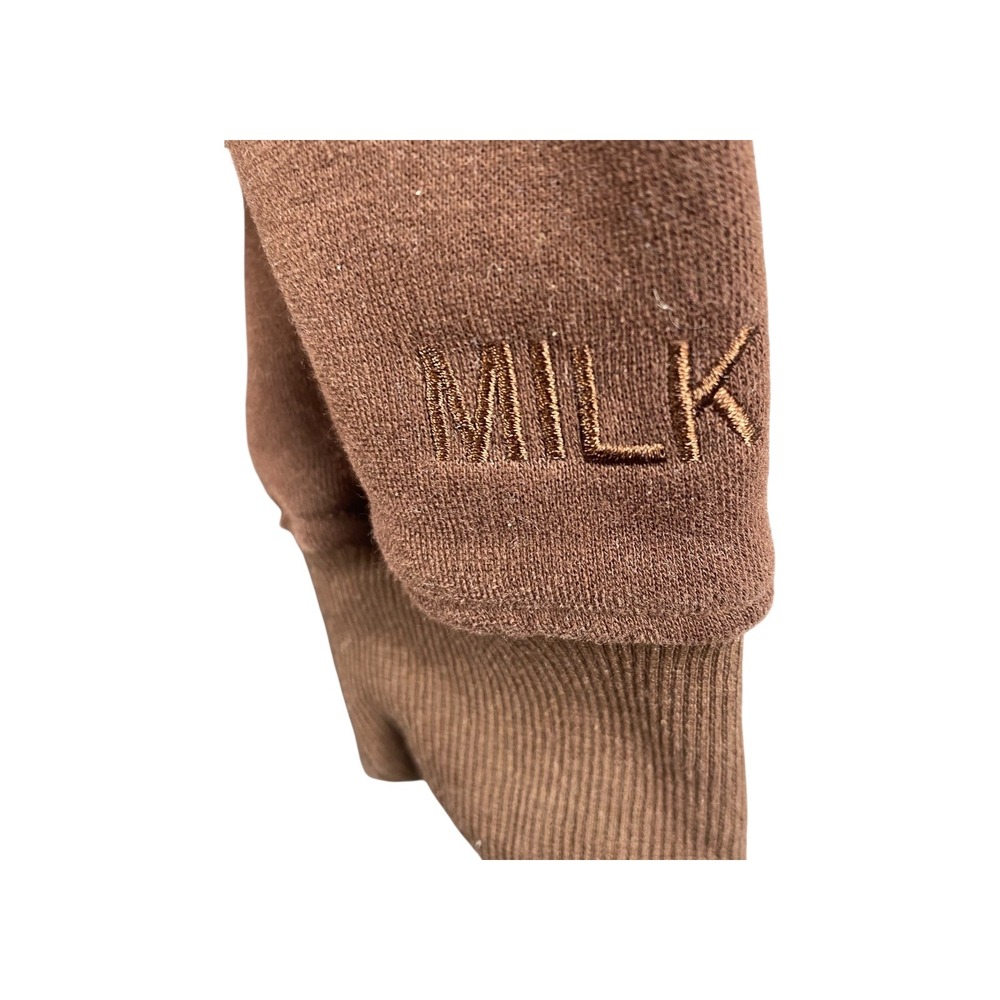 Milk Clothing‎ Brown Embroidered Crewneck Sweatshirt XL - Picture 3 of 7